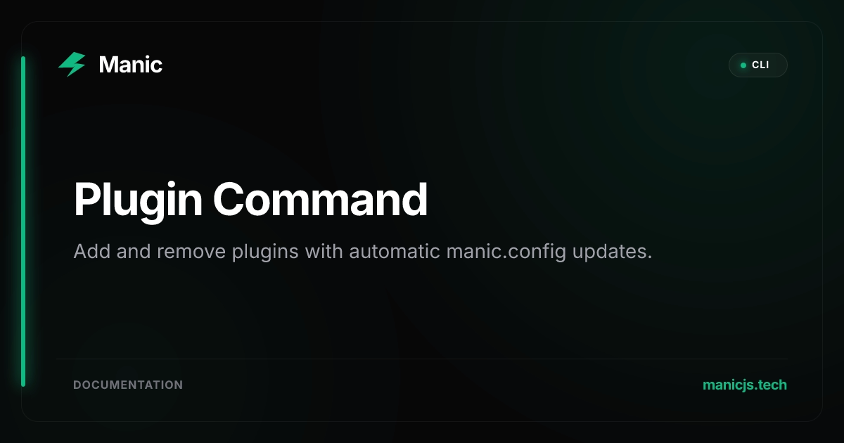 Plugin Command | Manic Docs