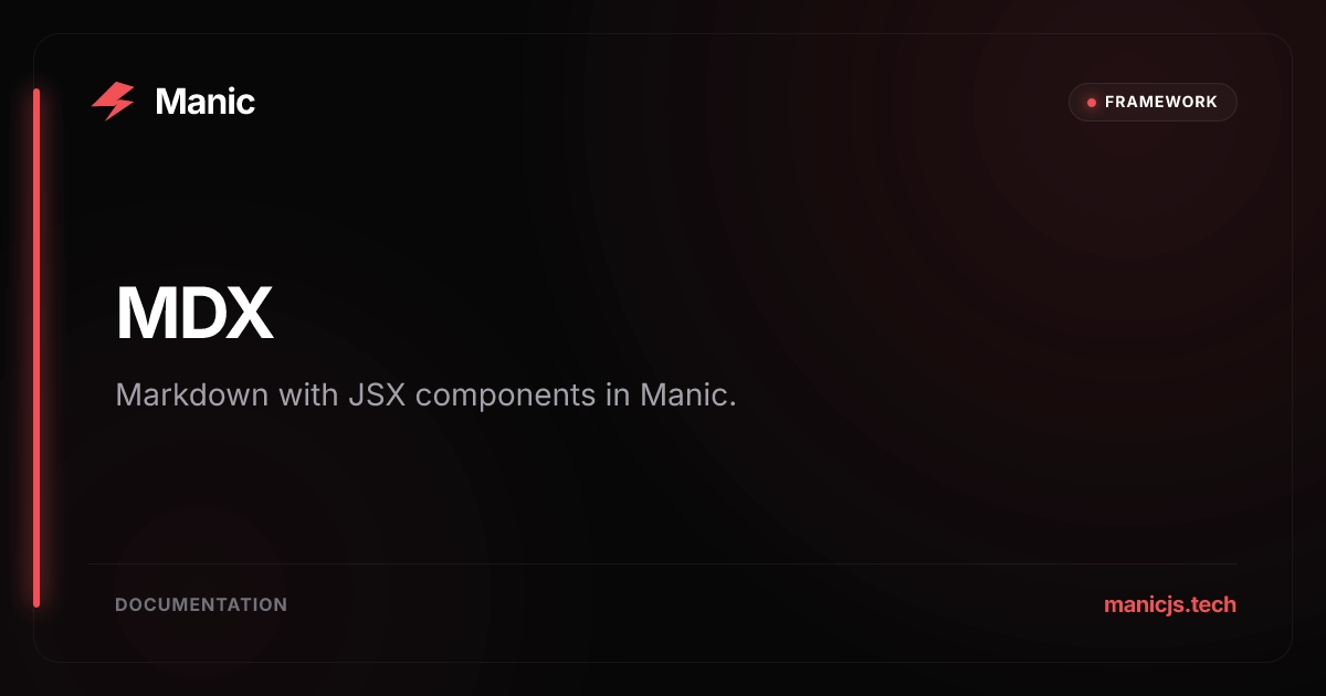 MDX | Manic Docs